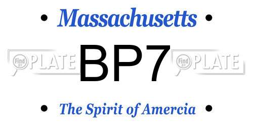 BP7 Massachusetts License Plate