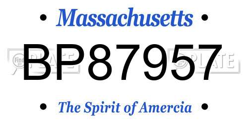 BP87957 Massachusetts License Plate