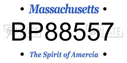 BP88557 Massachusetts License Plate