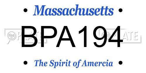 BPA194 Massachusetts License Plate
