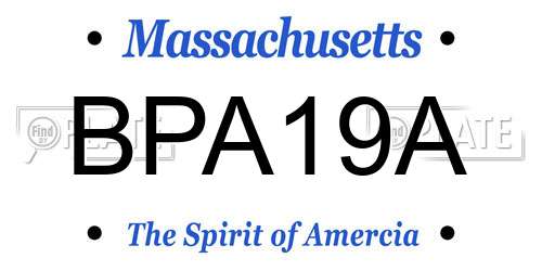 BPA19A Massachusetts License Plate