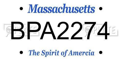 BPA2274 Massachusetts License Plate