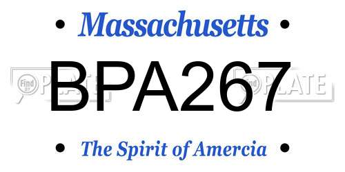 BPA267 Massachusetts License Plate