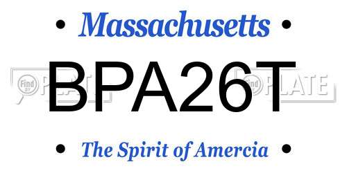 BPA26T Massachusetts License Plate