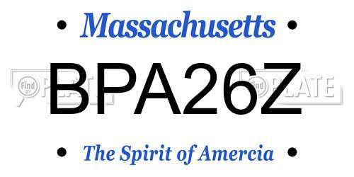 BPA26Z Massachusetts License Plate