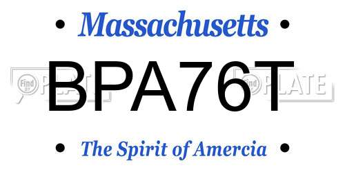 BPA76T Massachusetts License Plate