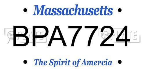 BPA7724 Massachusetts License Plate