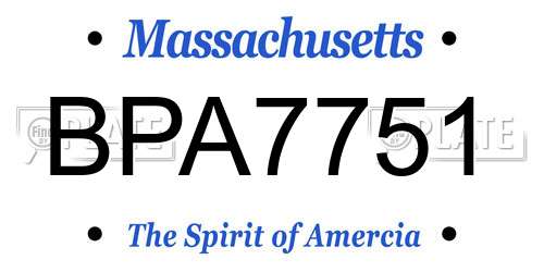 BPA7751 Massachusetts License Plate