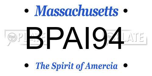 BPAI94 Massachusetts License Plate