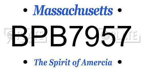 BPB7957 Massachusetts License Plate