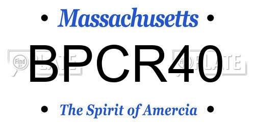 BPCR40 Massachusetts License Plate
