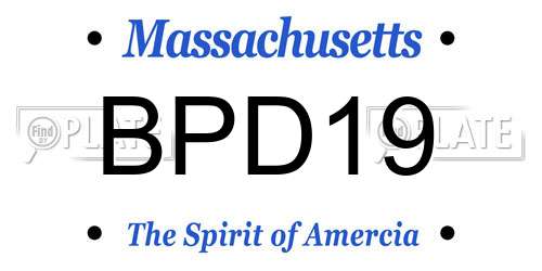 BPD19 Massachusetts License Plate