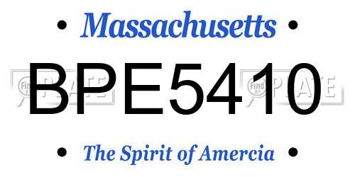 BPE5410 Massachusetts License Plate