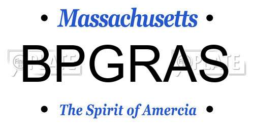 BPGRAS Massachusetts License Plate