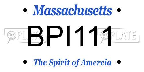 BPI111 Massachusetts License Plate