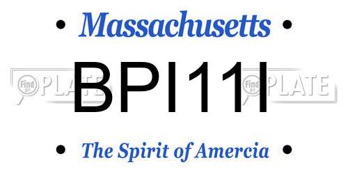 BPI11I Massachusetts License Plate