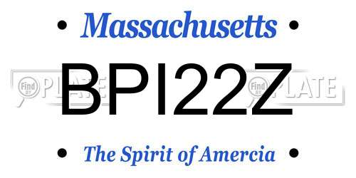 BPI22Z Massachusetts License Plate