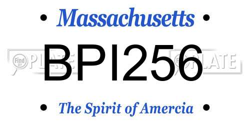 BPI256 Massachusetts License Plate