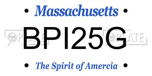 BPI25G Massachusetts License Plate