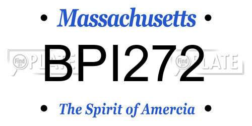 BPI272 Massachusetts License Plate