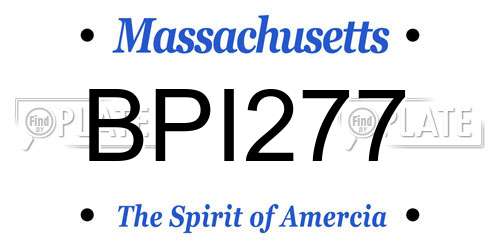 BPI277 Massachusetts License Plate