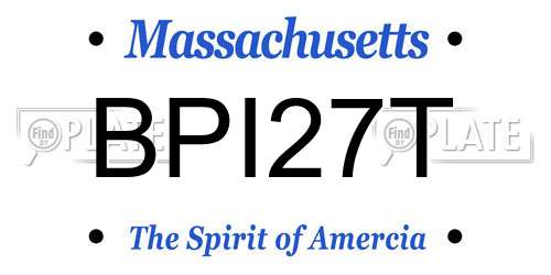 BPI27T Massachusetts License Plate