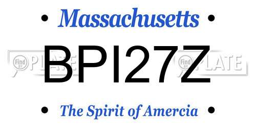 BPI27Z Massachusetts License Plate