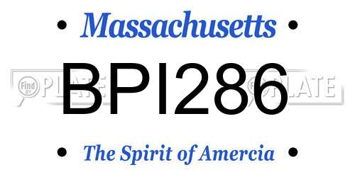 BPI286 Massachusetts License Plate