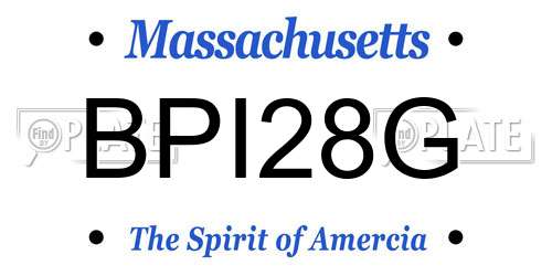 BPI28G Massachusetts License Plate
