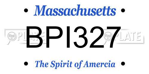 BPI327 Massachusetts License Plate