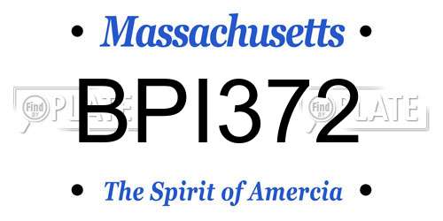 BPI372 Massachusetts License Plate