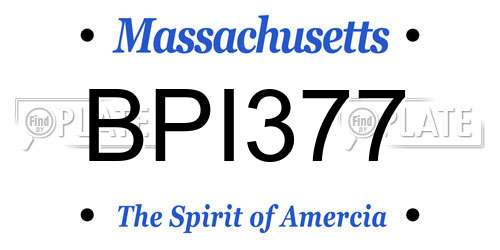 BPI377 Massachusetts License Plate
