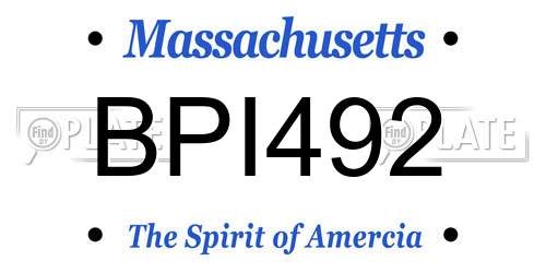 BPI492 Massachusetts License Plate