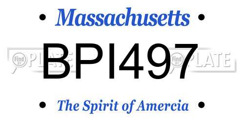 BPI497 Massachusetts License Plate