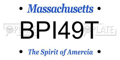 BPI49T Massachusetts License Plate