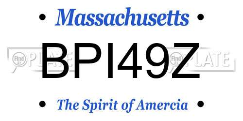BPI49Z Massachusetts License Plate