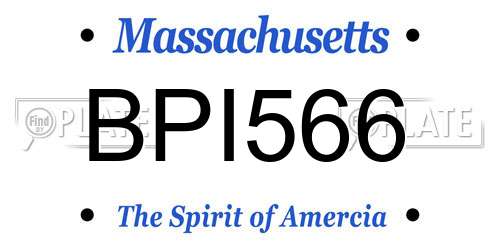 BPI566 Massachusetts License Plate