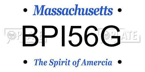 BPI56G Massachusetts License Plate
