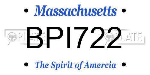 BPI722 Massachusetts License Plate