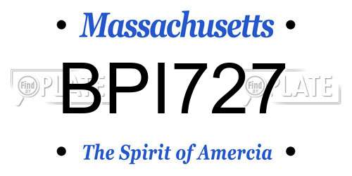 BPI727 Massachusetts License Plate