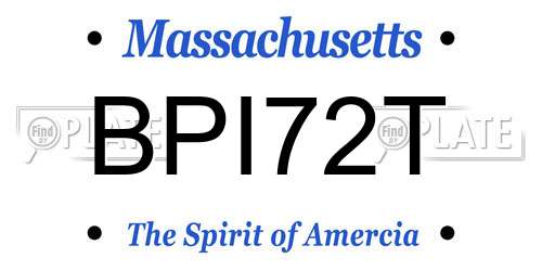 BPI72T Massachusetts License Plate