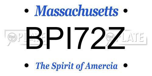 BPI72Z Massachusetts License Plate