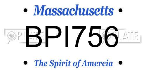 BPI756 Massachusetts License Plate