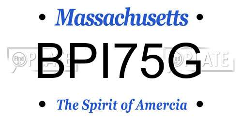 BPI75G Massachusetts License Plate