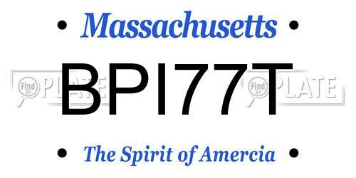 BPI77T Massachusetts License Plate
