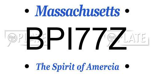 BPI77Z Massachusetts License Plate