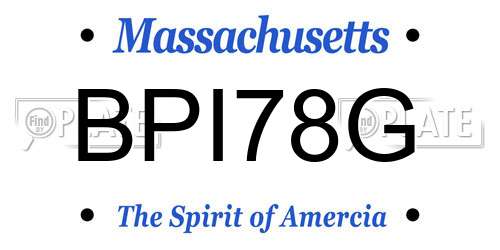 BPI78G Massachusetts License Plate