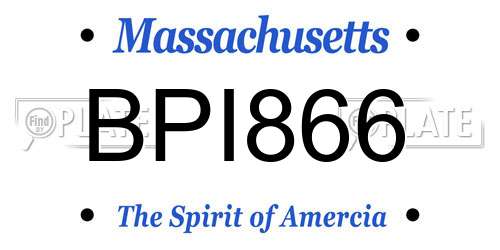 BPI866 Massachusetts License Plate
