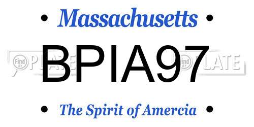 BPIA97 Massachusetts License Plate