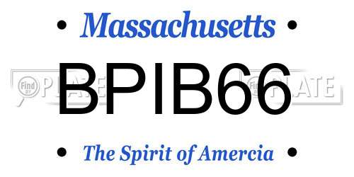 BPIB66 Massachusetts License Plate